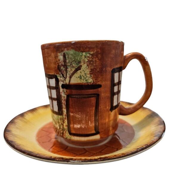 Vintage Price Kensington Cottage Ware Tea Coffee Cup and Saucer Brown England - Picture 1 of 10